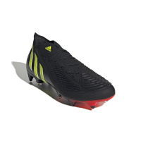 adidas Predator Edge.1 IJzeren-Nop Voetbalschoenen (SG) Zwart Geel Rood