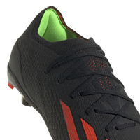 adidas X Speedportal.1 Gazon Naturel Chaussures de Foot (FG) Enfants Noir Rouge Vert