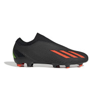 adidas X Speedportal.3 Veterloze Gras Voetbalschoenen (FG) Zwart Rood Groen