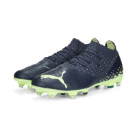 PUMA FUTURE 3.4 Crampons Vissés Gazon Naturel Chaussures de Foot (SG) Bleu Foncé Vert