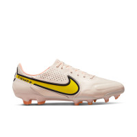 Nike Tiempo Legend 9 Elite Gazon Naturel Chaussures de Foot (FG) Beige Jaune Noir