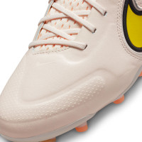 Nike Tiempo Legend 9 Elite Gazon Naturel Chaussures de Foot (FG) Beige Jaune Noir