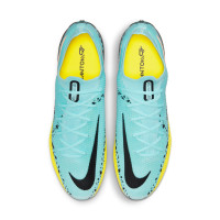 Nike Phantom GT2 Elite Crampons Vissés Chaussures de Foot (SG) Anti-Clog Bleu Noir Jaune