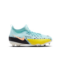 Nike Phantom GT2 Academy Dynamic Fit Gras / Kunstgras Voetbalschoenen (MG) Kids Blauw Zwart Geel