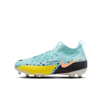 Nike Phantom GT2 Academy Dynamic Fit Gras / Kunstgras Voetbalschoenen (MG) Kids Blauw Zwart Geel