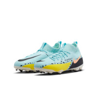 Nike Phantom GT2 Academy Dynamic Fit Gras / Kunstgras Voetbalschoenen (MG) Kids Blauw Zwart Geel