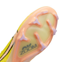 Nike Zoom Mercurial Superfly 9 Elite Gazon Naturel Chaussures de Foot (FG) Jaune Rose
