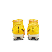Nike Zoom Mercurial Superfly 9 Elite Crampons Vissés Gazon Naturel Chaussures de Foot (SG) Anti-Clog Jaune Orange