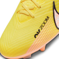 Nike Zoom Mercurial Vapor 15 Elite Crampons Vissés Gazon Naturel Chaussures de Foot (SG) Anti-Clog Jaune Orange