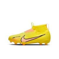 Nike Zoom Mercurial Superfly 9 Pro Gazon Naturel Chaussures de Football (FG) Enfants Jaune Orange