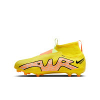 Nike Zoom Mercurial Superfly 9 Pro Gazon Naturel Chaussures de Football (FG) Enfants Jaune Orange