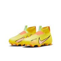 Nike Zoom Mercurial Superfly 9 Pro Gazon Naturel Chaussures de Football (FG) Enfants Jaune Orange