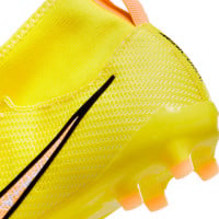 Nike Zoom Mercurial Superfly 9 Pro Gazon Naturel Chaussures de Football (FG) Enfants Jaune Orange