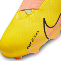 Nike Zoom Mercurial Vapor 15 Academy Sans Lacets Gazon Naturel Artificiel Chaussures de Football (MG) Enfants Jaune Orange Noir