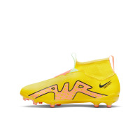 Nike Zoom Mercurial Superfly 9 Academy Velcro Gras / Kunstgras Voetbalschoenen (MG) Kids Geel Roze