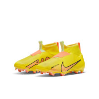 Nike Zoom Mercurial Superfly 9 Academy Velcro Gazon Naturel Gazon Artificiel Chaussures de Foot (MG) Enfants Jaune Orange Blanc