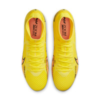 Nike Zoom Mercurial Superfly 9 Academy Crampons Vissés Gazon Naturel Chaussures de Foot (SG) Anti-Clog Jaune Rose