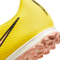 Nike Zoom Mercurial Vapor 15 Academy Gazon Naturel Gazon Artificiel Chaussures de Foot (MG) Jaune Orange Noir