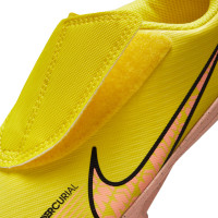 Nike Mercurial Vapor 15 Club Velcro Gazon Naturel Gazon Artificiel Chaussures de Foot (MG) Enfants Tout Petits Jaune Rose