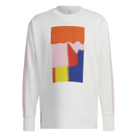 adidas België Tomorrowland Icon Shirt Lange Mouwen Wit Roze