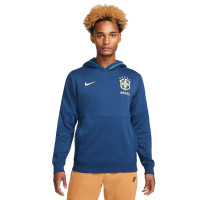 Nike Brésil Travel Fleece Sweat à Capuche 2022-2024 Bleu Jaune Vert