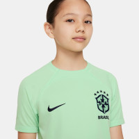 Nike Brésil Academy Pro Maillot d'Entraînement 2022-2024 Enfants Vert Bleu Foncé