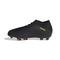 adidas Predator Edge.1 Gazon Naturel Chaussures de Foot (FG) Enfants Noir Jaune Rouge