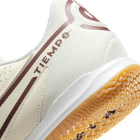 Nike Tiempo Legend 9 Academy Chaussures de Foot en Salle (IN) Blanc Rouge Foncé Brun