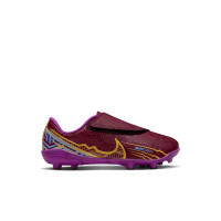 Nike Mercurial Vapor 15 Club KM Gazon Naturel Gazon Artificiel Chaussures de Foot (MG) Enfants Bordeaux Or Bleu