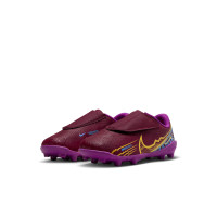 Nike Mercurial Vapor 15 Club KM Gazon Naturel Gazon Artificiel Chaussures de Foot (MG) Enfants Bordeaux Or Bleu