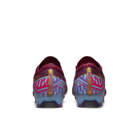 Nike Zoom Mercurial Vapor 15 Elite KM Gazon Naturel Chaussures de Foot (FG) Mauve Bordeaux Or