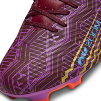 Nike Zoom Mercurial Vapor 15 Academy KM Gazon Naturel / Gazon Artificiel Chaussures de Foot (MG) Mauve Bordeaux Or