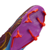 Nike Zoom Mercurial Vapor 15 Academy KM Gazon Naturel / Gazon Artificiel Chaussures de Foot (MG) Mauve Bordeaux Or