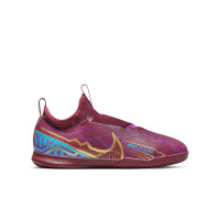 Nike Zoom Mercurial Vapor 15 Academy KM Chaussures de Foot en Salle (IN) Enfants Mauve Bordeaux Or