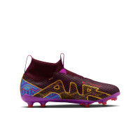 Nike Zoom Mercurial Superfly 9 Pro KM Gazon Naturel Chaussures de Foot (FG) Enfants Bordeaux Or