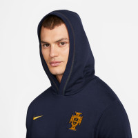 Nike Portugal Travel Fleece Sweat à Capuche 2022-2024 Bleu Foncé Or