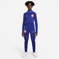 Pantalon d'entraînement Nike Netherlands Strike 2022-2024 pour enfants, bleu et blanc