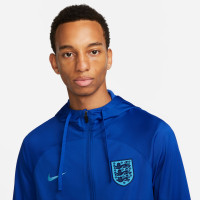 Nike Angleterre Strike Hooded Veste d'Entraînement 2022-2024 Bleu