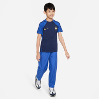 Nike Frankrijk Strike Trainingsshirt 2022-2024 Kids Donkerblauw Blauw Goud