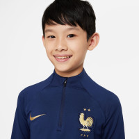 Nike France Strike Haut d'Entraînement 2022-2024 Enfants Bleu Foncé Or