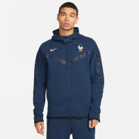 Nike Frankrijk Tech Fleece Full-Zip Trainingspak 2022-2024 Blauw Goud