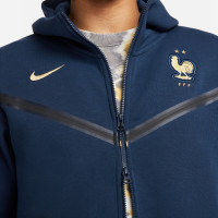 Nike France Tech Fleece Survêtement Full-Zip 2022-2024 Bleu Or