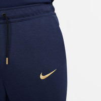 Nike Frankrijk Tech Fleece Full-Zip Trainingspak 2022-2024 Blauw Goud