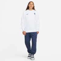 Nike France Club Crew Sweat-Shirt 2022-2024 Blanc Bleu