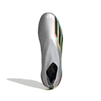 adidas X Speedportal+ Gazon Naturel Chaussures de Foot (FG) Argent Noir Jaune