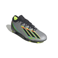 adidas X Speedportal.3 Gazon Naturel Chaussures de Foot (FG) Argent Noir Jaune