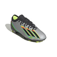 adidas X Speedportal.3 Gazon Naturel Chaussures de Foot (FG) Enfants Argent Noir Jaune