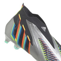 adidas Predator Edge+ Gras Voetbalschoenen (FG) Zilver Zwart Geel
