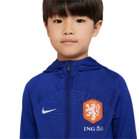 Survêtement à capuche Nike Netherlands Strike 2022-2024 pour enfants, bleu et blanc