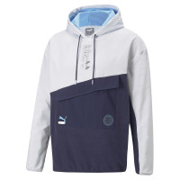 PUMA Italië FtblStatement Hoodie 2022-2024 Grijs Donkerblauw Lichtblauw